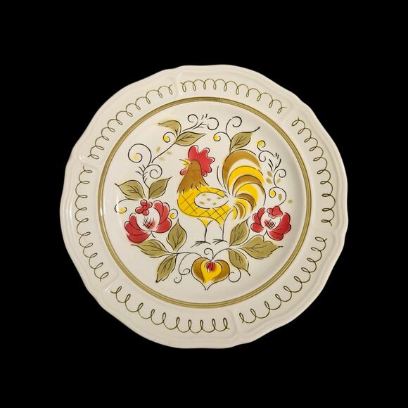 Mikasa Terra Stone Heritage 7125 Rooster Salad Plates 7.5" Japan Set of 3 - Picture 1 of 5